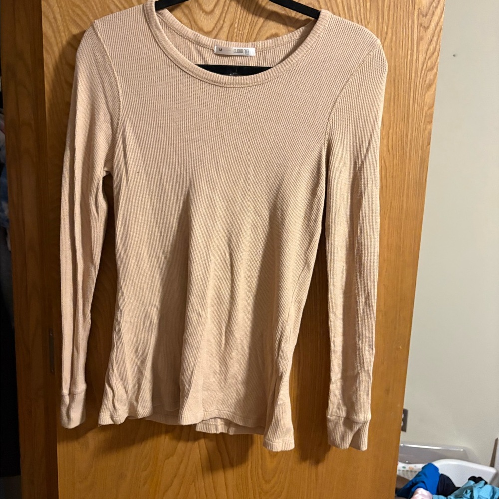 Elegant Beige Long Sleeve Top